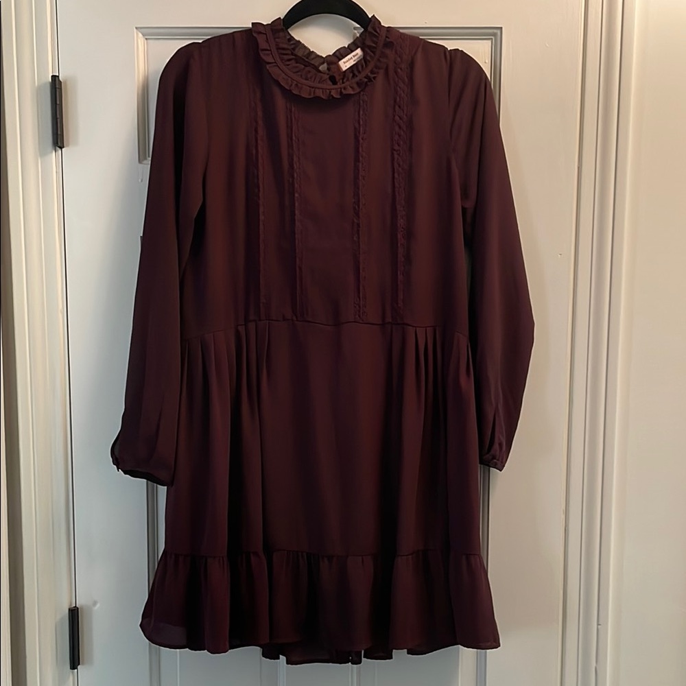 Sunday Best Red Pleated Tiered Mini Dress